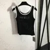 Kadınlar Yaz Örgü Tee Tasarımcı Tops Camisole Mektubu Kolsuz Göbek Sıkı Streç Spor Koşu Yelek Açık