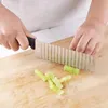 Potatis French Fry Cutter Rostfritt stål Spredat Blad Skivande grönsaksfrukter Slicer Wave Knifer Chopper Köksverktyg