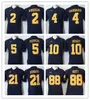 Michigan Wolverines Limited College Jersey 4 Jim Harbaugh 2 Woodson 5 Peppers 10 Brady 21 Howard 88 Butt White White Navy Blue Football J Football J