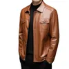 Höst- och vintermäns läderjackor PU Fashion Locomotive Jackets Slim Leather Men's High-kvalitet Casual Jackets S-3XL 231228