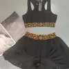 Summer Womens Set Designer kjol set fashiona väst topp elastisk midja kort veckad kjol tvådelar set lyxdräkt kvinnor kläder