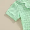 Set di abbigliamento per bambini outfit estivo camicia abbottonatura a manica corta con cortometraggi in vita elastico