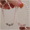 Bijoux Bracelet de perles d'eau douce naturelles Stberry Quartz Cristal Labradorite Perlé Élastique Drop Livraison Bébé, Enfants Maternité Accesso Dhi9T