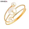 Bangle Kioozol Ovanlig design Tre lager stora pärlarmband Mikroinlagda CZ -armband för kvinnliga smycken Tillbehör 2021 179 KO46577856