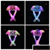 Other Home Textile 33 Styles Textile Led Light P Hat Cartoon Animal Cap For Rabbit Cat Bunny Ear Moving Hats Adt Kids Christmas Winter Dhqxd