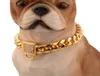 Diamond Buckle Dog Chain 14mm Pet Dog Collar Rostfritt stål Pet Gold Chain Cat Dog Collar Accessories2773798