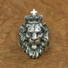 Cluster anneaux Linsion 925 Sterling Silver Lion King Ring Mens Biker Punk Animal Ta190 US Taille 7-152330