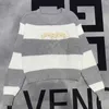 Women's Sweaters designer Winter New Small Fragrant Wind Intercolor Striped Beaded Nail, Celebrity Style Knitted Top for Women 8PFX