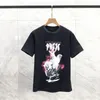 Europe 24SS Men Fly Horse Flame Print Washed Vintage Tee Women Skateboard Short Sleeve Designer T Shirt 1228