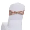 10 50st paljettstol Sashes för festmiddag Bankettstol täcker dekoration stretchstol bågstol bak blommorstol band 231227