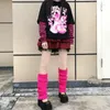 Chaussettes japonaises Lolita longues tricotées pour couvre-pieds d'hiver Y2k, Punk gothique, manchettes de bottes en Crochet