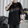 Men's T Shirts Print Short Sleeve T-shirts Man Large Round Neck For Women Long Oversize Sleeves Male Tops Tees A130