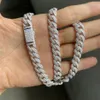 Meisidian 24 -calowy S925 Srebrny mrożony VVS MOISSANITE DIOND Cuban Link Naszyjnik dla mężczyzn Chains241o