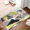 Carpets Yellow Pink Mountain Pine Tree Forest Flannel Floor Mat Bathroom Decor Carpet Non-Slip For Living Room Kitchen Welcome Doormat