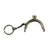 20 PCSLOT 5 cm GoldenBronzesilvergun Black Half Round Metal Frame Kiss Clasp Lock with Key Ring Bag Bag Partsアクセサリー231227