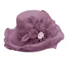 Beretten vrouwen hoed elegante bloem voor brede randzon buitenstrand avond retro stijl feest banket kleding