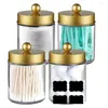 Garrafas de armazenamento Conjunto de vidro frasco organizacional para banheiro vaidade organizador de maquiagem bancada 4 peças recipiente de boticário