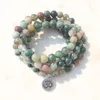 SN1034 패션 여성 랩 팔찌 트렌디 인디아 마노 목걸이 108 Mala Fancy Jasper Beads Breaclet198Z