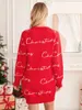 Casual Dresses Fashion Autumn Winter Women Long Sleeve Loose Christmas Dress Year Festival Print A-Line Mini Ladies