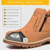 Chaussures de travail pour hommes, bottes de sécurité imperméables et anti-étincelles en cuir, antidérapantes, noires, 231225