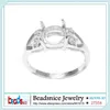 Anéis de cluster Beadsnice Sterling Silver 925 Jóias Finas Acessórios Redondos DIY Semi Mount Gem Ring Setting Diamond Wedding215o