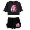 Sänger Ana Mena Tracksuit Frauen zweiteilige Set Top und Shorts Outfits Casual Sportwear Streetwear Y2K Kleidung