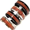 Bulk lots 50pcs Unique Silver Black Ring 8mm Comfort-fit Wood Grain Inlay Stainless Steel Ring255h