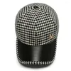 Ball Caps 2024 Retro British Style Houndstooth Baseball pour hommes et femmes Black Brown Plaid Hat Camilier d'été Cap Gorras Hombre