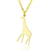 Stainless steel golden giraffe pendant necklace animal necklace silver men and women jewelry Valentine's Day gift311u