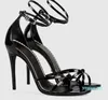 Elegant sommarkvinnor Strappy Sandals Shoes Patent Leather High Heels Black Nude Gold Brand Lady Gladiator Sandaliasoriginal Box