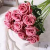 Bouquet di rose simulato, fiore di seta, fiore di plastica, fiore artificiale, decorazione per soggiorno singolo, fiore secco, decorazione per tavolo da pranzo