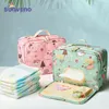 Sunveno Baby Diaper Bags使用可能な再利用可能なファッションプリント用マタニティバッグ使い捨ておむつ用ウェットドライおむつバッグ2サイズ231227