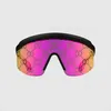 Mask style integrated ski eyewear sunglasses injection molded frame that fits the head shape engraved letter logo on the legs full field design printed on the front