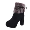 Chaussures d'hiver Femmes hautes Boots Fur Fat Warm Fory For Super Square Talon 10cm 230922