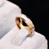 Ny designer Shell Ring Korean Fashion Rose Gold Plated Finger Crystal Charms Ring Titanium Steel Ring For Women Costume Smycken B269C