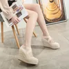 Chaussures habillées Espadrilles Femmes pompes en daide Single Single Boucle peu profonde Sandales Sandales High Talons printemps Automne 10cm