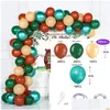 Décorations de Noël Ballons de Noël Kit d'arche Père Noël Cerf Rouge Boîte-cadeau de bonbons Ballon en aluminium pour décorations Fournitures de fête Lx5277 Dro Dhoaj