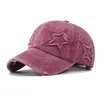 Casquettes de baseball Casquette de baseball brodée étoile Style unisexe Coton lavé Chapeau de camionneur en détresse Hommes Femmes