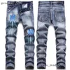 Panel Star Patch High Jeans Designer 214 Men's Street Trousers Mens Pants Size Star Amirs Womens Stretch Slim-Fit Hole Brodery Trousers 904