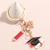 Keychain for Women Men Student Kids Pen Pendant Metal Keys Chains Rings Birthday High School Graduation Gift Wholesale Red Color 2024