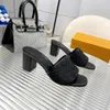 Luxe designer geborduurde monogram sandalen pantoffels mode casual zomer strand flats hoge hakken schoenen slides met doos en stofzak