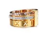 Women mens wide band Roman Numeral rings Full size 612 gold silver rose plating Fashion design stainless steel quality jewelry1777153