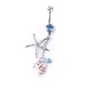 Moon Starfish Belly Ring Shell Navel Stud Crystal Belly Navel smycken Rhinestones Belly Button Ring Crystal Belly Body Jewelry