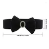 Ceintures Femmes Big Bow Taile Couleur solide élastique large ceinture de taille extensible pour Lady Dress Jirt Bowknot Decoration Stracts