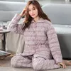 Women's Sleepwear Pajamas Padded Cotton Laminated Winter Warm Plus Size Loungewear Fashion Casual Cozy Thicken Leisure Wear