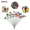 Decoration Garden Butterflies 100pcs 4cm DIY FAIRY DÉCORAT DÉCORAT ORNAMENT POT EXTÉRIEUR PVC Brand 231227