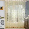 Curtain Leaf Printing Sheer Scarf Valances Decorative Articles Translucent Yarn Thin Porch Partition For Room Door Window