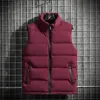 Mens Vest 재킷 따뜻한 소매 범위 재킷 방수 지퍼 코트 스탠드 업 칼라 캐주얼 양토 코트 브랜드 의류 겨울 가을 231227