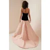 Chic Evening Pageant Dress 2024 Black And Pink V-Neck Side Split Sexy Backless Formal Party Prom Gowns Vestidos De Feast Robe De Soiree
