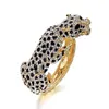 Леопардовая пантера браслет женский браслет женская эмалевая эмалевая хрустальная вечеринка Золото золото брасалите индийские ювелирные изделия Kpop Fashion 2109288W